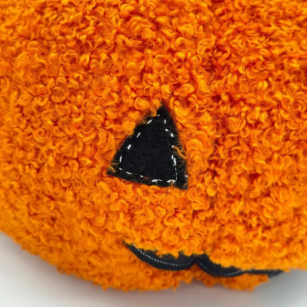 New Large Plush Sherpa Jack O Lantern Pumpkin Pillow Halloween Plush Storehouse